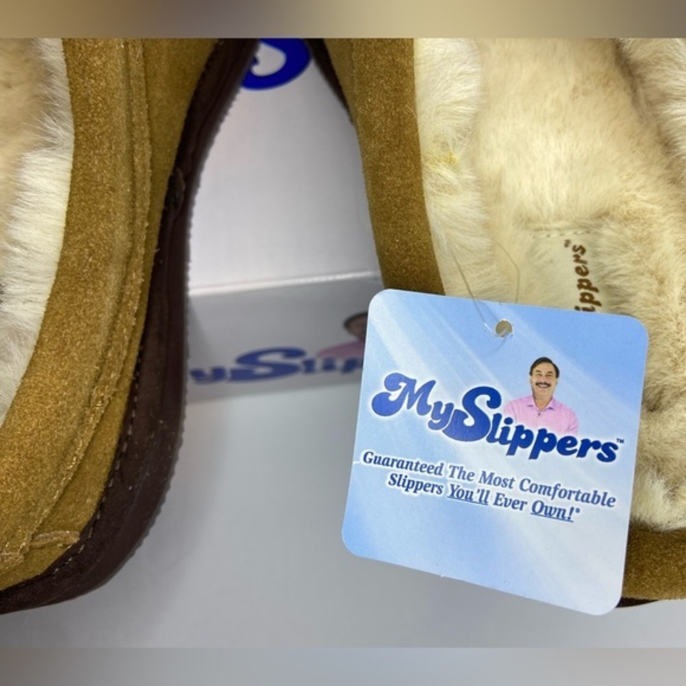 MySlippers Men's Slip-On Slippers, Size 8, Chestnut Brown, New in Original Box - Picture 9 of 16